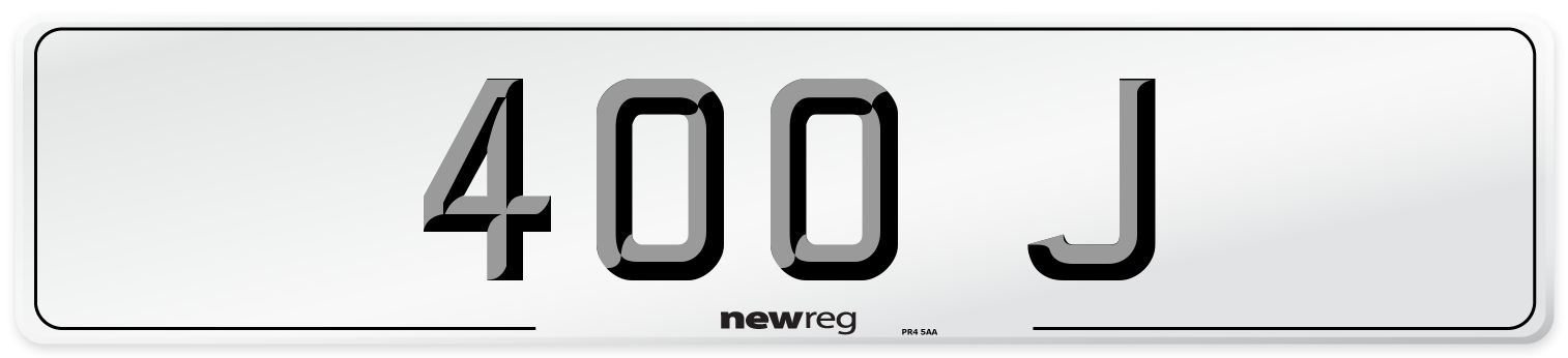 400 J Number Plate from New Reg